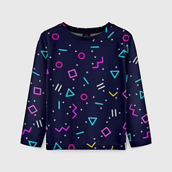 Детский лонгслив Neon geometric shapes