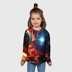 Лонгслив детский Яркая звезда в космическом пространстве, цвет: 3D-принт — фото 2