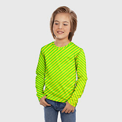Лонгслив детский Кислотный зеленый стиль, цвет: 3D-принт — фото 2