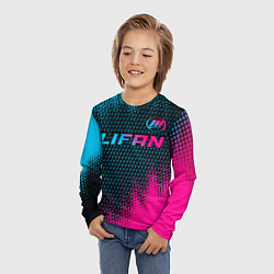 Лонгслив детский Lifan Auto Neon Gradient, цвет: 3D-принт — фото 2