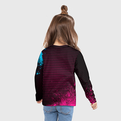 Детский лонгслив Audi - neon gradient / 3D-принт – фото 6