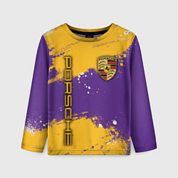 Лонгслив детский PORSCHE- LAKERS COLORS, цвет: 3D-принт