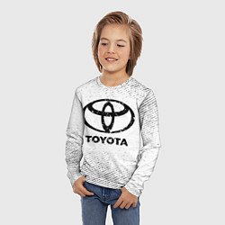 Лонгслив детский Toyota с потертостями на светлом фоне, цвет: 3D-принт — фото 2