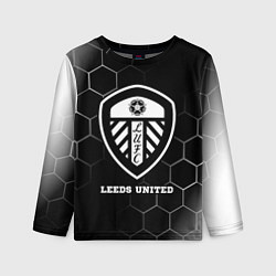 Лонгслив детский Leeds United sport на темном фоне, цвет: 3D-принт