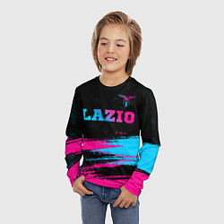 Лонгслив детский Lazio - neon gradient: символ сверху, цвет: 3D-принт — фото 2