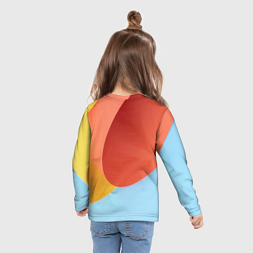 Детский лонгслив Абстрактные разноцветные листы / 3D-принт – фото 6