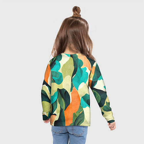 Детский лонгслив Multicoloured camouflage / 3D-принт – фото 6
