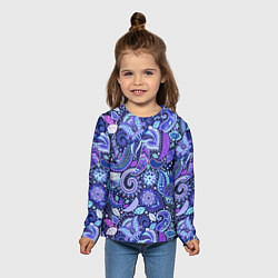 Лонгслив детский Color patterns of flowers, цвет: 3D-принт — фото 2