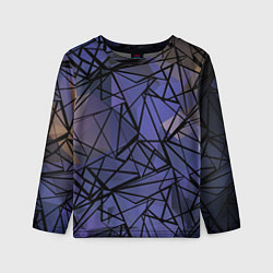 Лонгслив детский Blue with black stripes pattern, цвет: 3D-принт