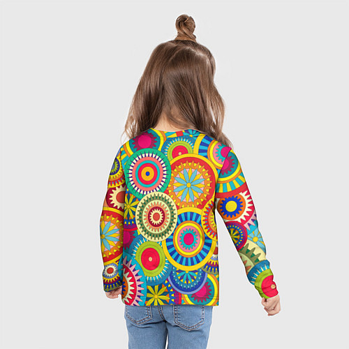Детский лонгслив Мандала-Цветы / 3D-принт – фото 6