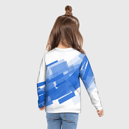 Детский лонгслив Геометрия в синем / 3D-принт – фото 6
