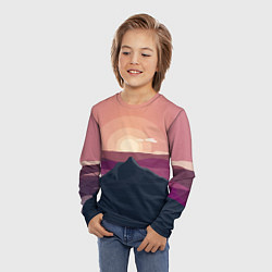 Лонгслив детский Горы восход солнца Mountain landscape, цвет: 3D-принт — фото 2