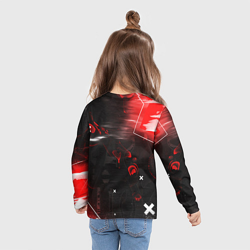 Детский лонгслив Джиу-Джитсу : Глитч красный / 3D-принт – фото 6