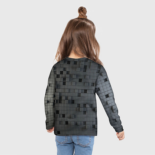 Детский лонгслив Пиксельный объёмный паттерн / 3D-принт – фото 6