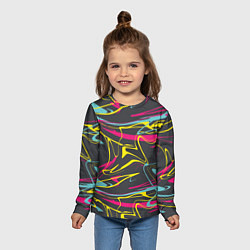 Лонгслив детский Яркая палитра художника, цвет: 3D-принт — фото 2