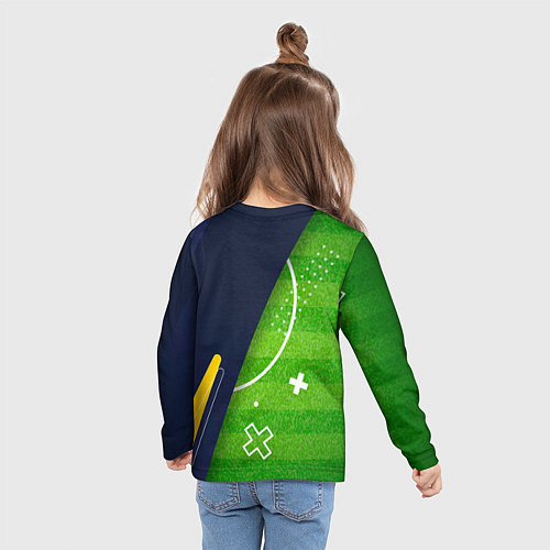 Детский лонгслив Bayer 04 football field / 3D-принт – фото 6