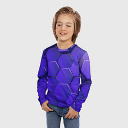Лонгслив детский Большие объёмные соты, цвет: 3D-принт — фото 2