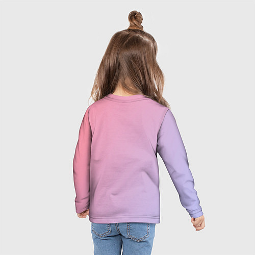 Детский лонгслив Градиент - розовая пастель / 3D-принт – фото 6