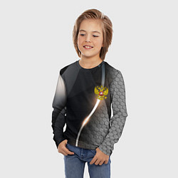 Лонгслив детский Герб РФ киберпанк, цвет: 3D-принт — фото 2