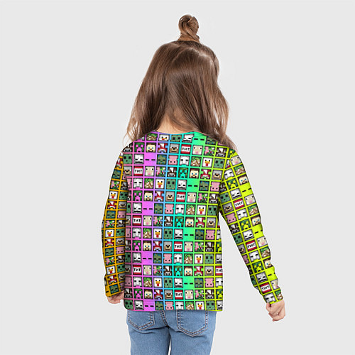 Детский лонгслив Minecraft characters neon / 3D-принт – фото 6