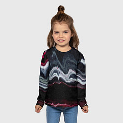 Лонгслив детский Волнообразные следы белого и красного песка, цвет: 3D-принт — фото 2
