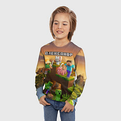 Лонгслив детский Александр Minecraft, цвет: 3D-принт — фото 2