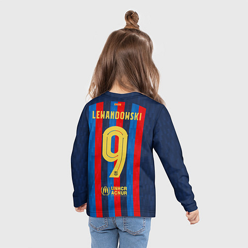 Детский лонгслив Левандовский Барселона форма 20222023 / 3D-принт – фото 6