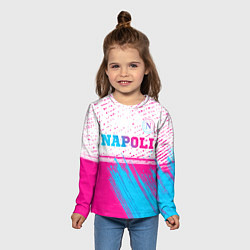Лонгслив детский Napoli neon gradient style: символ сверху, цвет: 3D-принт — фото 2