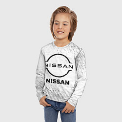 Лонгслив детский Nissan с потертостями на светлом фоне, цвет: 3D-принт — фото 2
