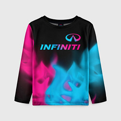 Лонгслив детский Infiniti - neon gradient: символ сверху, цвет: 3D-принт