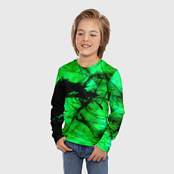 Лонгслив детский Зеленый фантом, цвет: 3D-принт — фото 2