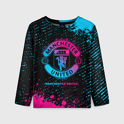 Лонгслив детский Manchester United - neon gradient, цвет: 3D-принт