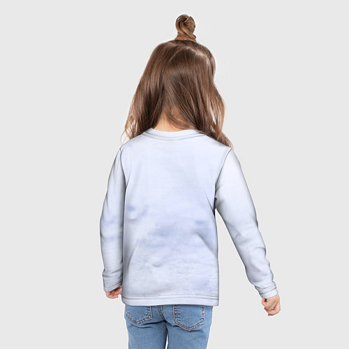 Детский лонгслив Просто песец на снегу / 3D-принт – фото 6