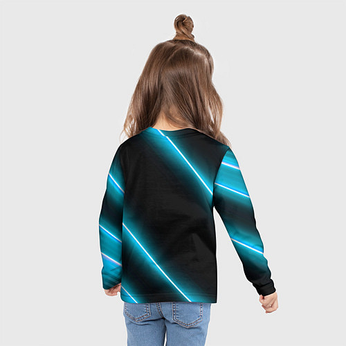 Детский лонгслив Daewoo неоновые лампы / 3D-принт – фото 6