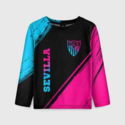 Детский лонгслив Sevilla - neon gradient: надпись, символ