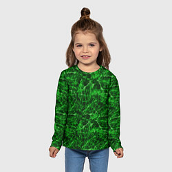 Лонгслив детский Зелёный лёд - текстура, цвет: 3D-принт — фото 2