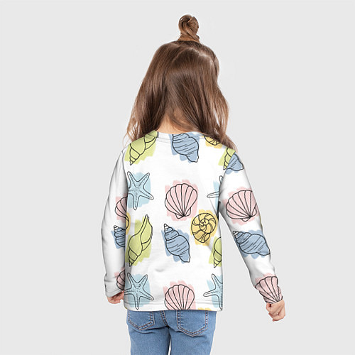 Детский лонгслив Морские обитатели / 3D-принт – фото 6