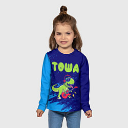Лонгслив детский Тоша рокозавр, цвет: 3D-принт — фото 2