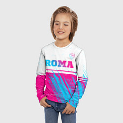 Лонгслив детский Roma neon gradient style: символ сверху, цвет: 3D-принт — фото 2