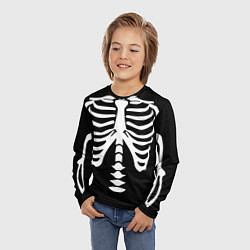 Лонгслив детский Скелет костюм верх, цвет: 3D-принт — фото 2
