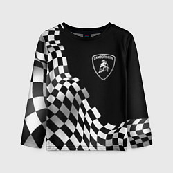 Детский лонгслив Lamborghini racing flag