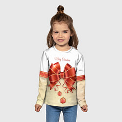 Лонгслив детский Подарочный бант с лентой, цвет: 3D-принт — фото 2