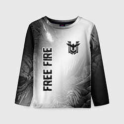 Лонгслив детский Free Fire glitch на светлом фоне: надпись, символ, цвет: 3D-принт