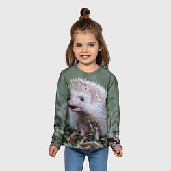Лонгслив детский Ежик альбинос, цвет: 3D-принт — фото 2