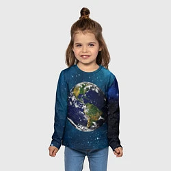 Лонгслив детский Планета Земля, цвет: 3D-принт — фото 2