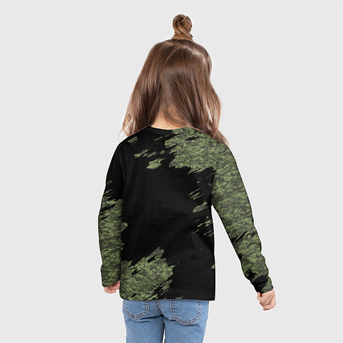 Детский лонгслив Пиксельный камуфляж Russian Federation / 3D-принт – фото 6