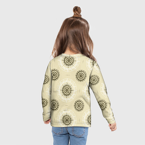 Детский лонгслив Винтажный компас / 3D-принт – фото 6