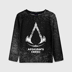 Лонгслив детский Assassins Creed с потертостями на темном фоне, цвет: 3D-принт