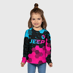 Лонгслив детский Jeep - neon gradient: символ сверху, цвет: 3D-принт — фото 2