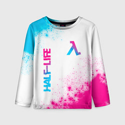 Детский лонгслив Half-Life neon gradient style: надпись, символ